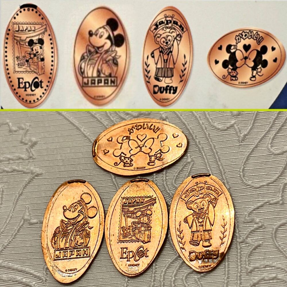 Epcot Pressed Pennies Japan Courtyard 1 Duffy Kawaii Walt Disney World
